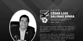 Falleció el Presidente de la Federación Boliviana de Futbol