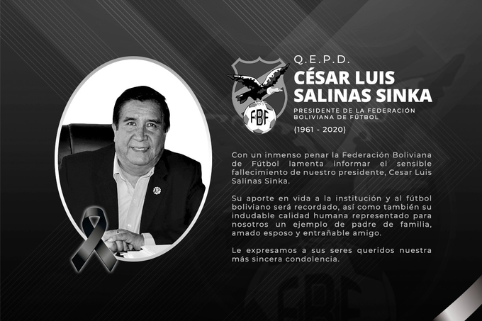 Falleció el Presidente de la Federación Boliviana de Futbol