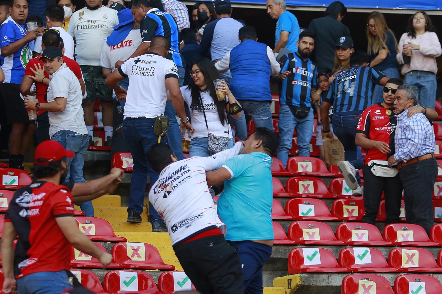 Aficionados invaden la cancha y provocan la suspensión del Querétaro ...